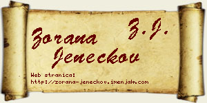 Zorana Jeneckov vizit kartica